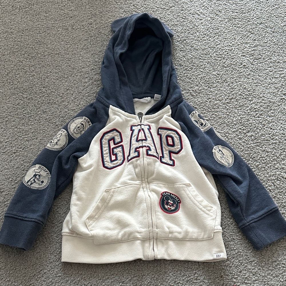 GAP Navy and Cream Hoodie with Character Patches